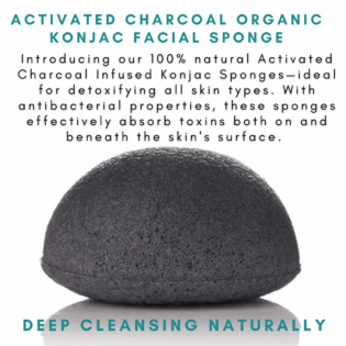 Charcoal Infused Plant Based Konjac Facial Sponge (1)